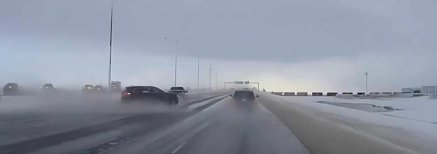 Snowy Spring Dash Cam Footage Shows Sudden Hydroplaning | Snowy Spring Dash Cam Footage Shows Sudden Hydroplaning | BlackboxMyCar