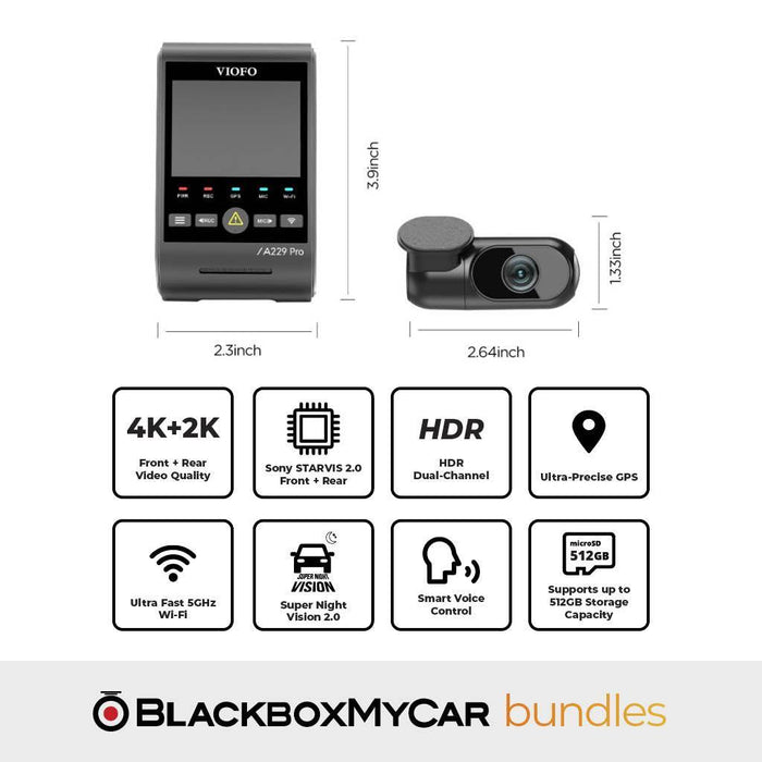 [Signature Bundle] VIOFO A229 Pro-2CH + BlackboxMyCar PowerCell 8 Battery Pack | VIOFO | Dash Cam Bundles | BlackboxMyCar