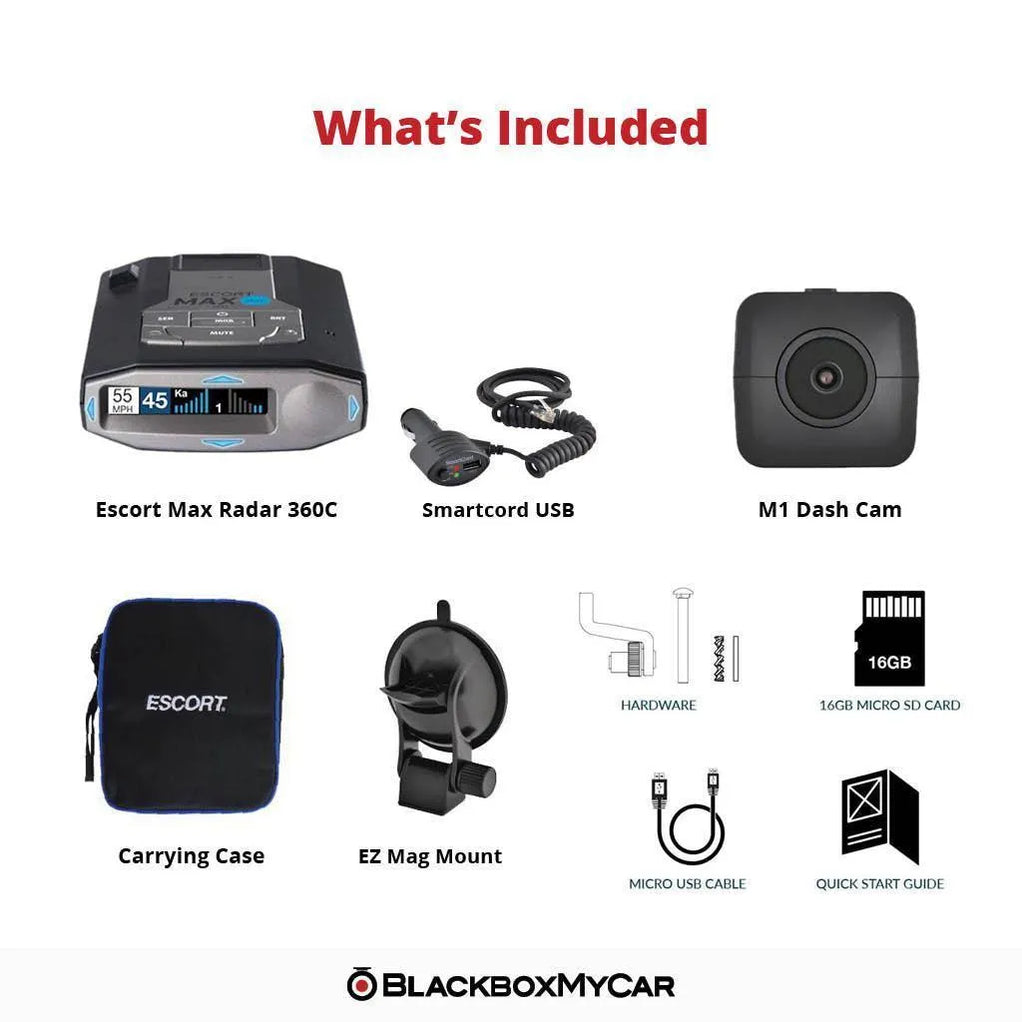 Escort Max 360C Radar Detector + M1 Full HD Dash Cam Bundle — BlackboxMyCar