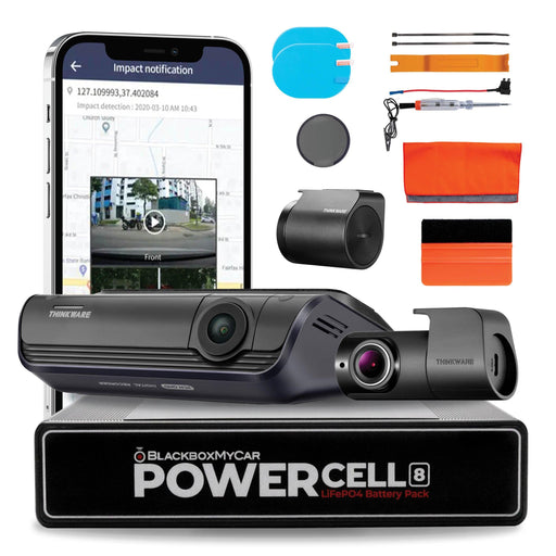 [Signature Bundle] Thinkware Q1000 Dual Channel + BlackboxMyCar PowerCell 8 Battery Pack - Dash Cam Bundles - {{ collection.title }} - 2-Channel, 2K QHD @ 30 FPS, ADAS, App Compatible, Camera Alerts, Cloud, CPL Filter, Dash Cam Bundles, Desktop Viewer, G-Sensor, GPS, Hardwire Install, Loop Recording, Mobile App, Mobile App Viewer, Night Vision, Parking Mode, Rear Camera, rebuy_bundle, sale, Security, South Korea, Super Capacitor, Voice Alerts, Wi-Fi - BlackboxMyCar
