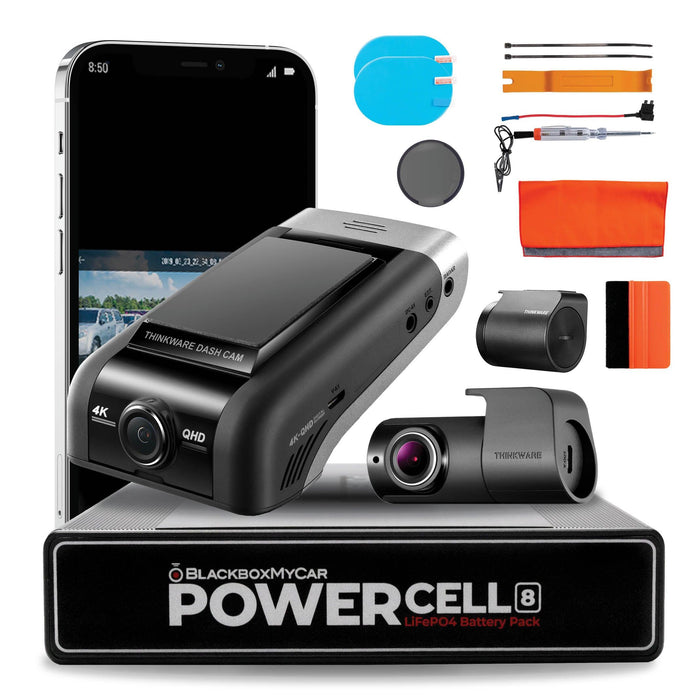 [Signature Bundle] Thinkware U1000 Dual Channel + BlackboxMyCar PowerCell 8 Battery Pack - Dash Cam Bundles - {{ collection.title }} - 12V Plug-and-Play, 2-Channel, 4K UHD @ 30 FPS, ADAS, Adhesive Mount, App Compatible, Battery, Bluetooth, Cloud, Dash Cam Bundles, G-Sensor, GPS, Hardwire Install, LiFePO4, Loop Recording, Mobile App Viewer, Night Vision, Parking Mode, rebuy_bundle, sale, South Korea, Super Capacitor, Wi-Fi - BlackboxMyCar