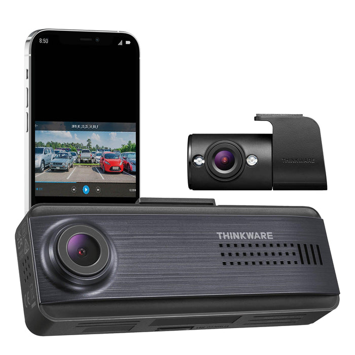 Thinkware Q200 2-Channel IR 2K QHD Dash Cam - Dash Cams - {{ collection.title }} - 2-Channel, 256GB, 2K QHD @ 30 FPS, ADAS, Adhesive Mount, App Compatible, Camera Alerts, Dash Cams, Desktop Viewer, G-Sensor, GPS, Hardwire Install, Infrared (IR), Loop Recording, Mobile App, Mobile App Viewer, Night Vision, Parking Mode, Rear Camera, rebuy_bundle, Security, South Korea, Voice Alerts, Wi-Fi - BlackboxMyCar